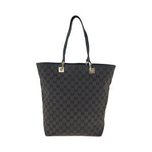 Gucci tote black brown GG canvas bag shoulder